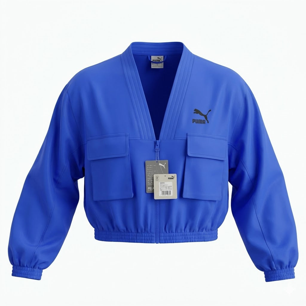 Chaqueta Puma Archive Utility Cropped – Azul Eléctrico – Streetwear Premium
