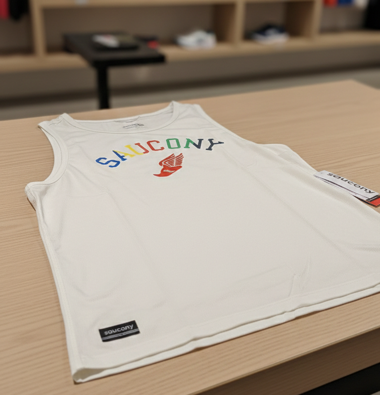 Saucony "Varsity" Graphic Tank // White