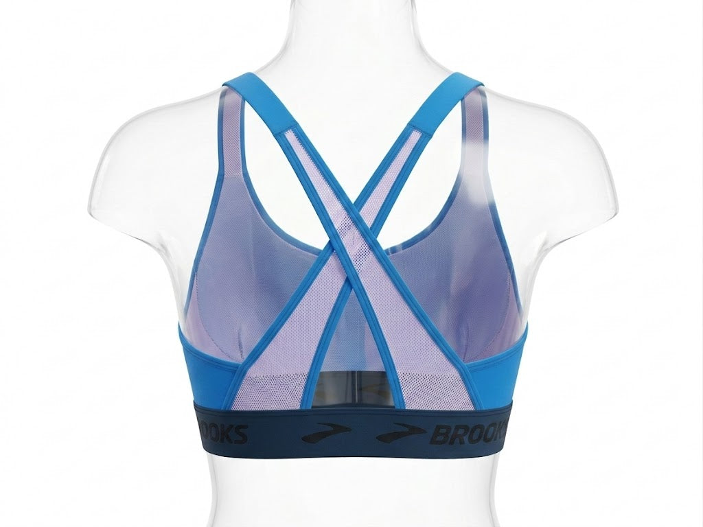 Brooks Dare V-Neck Run Bra - Cobalt/Navy