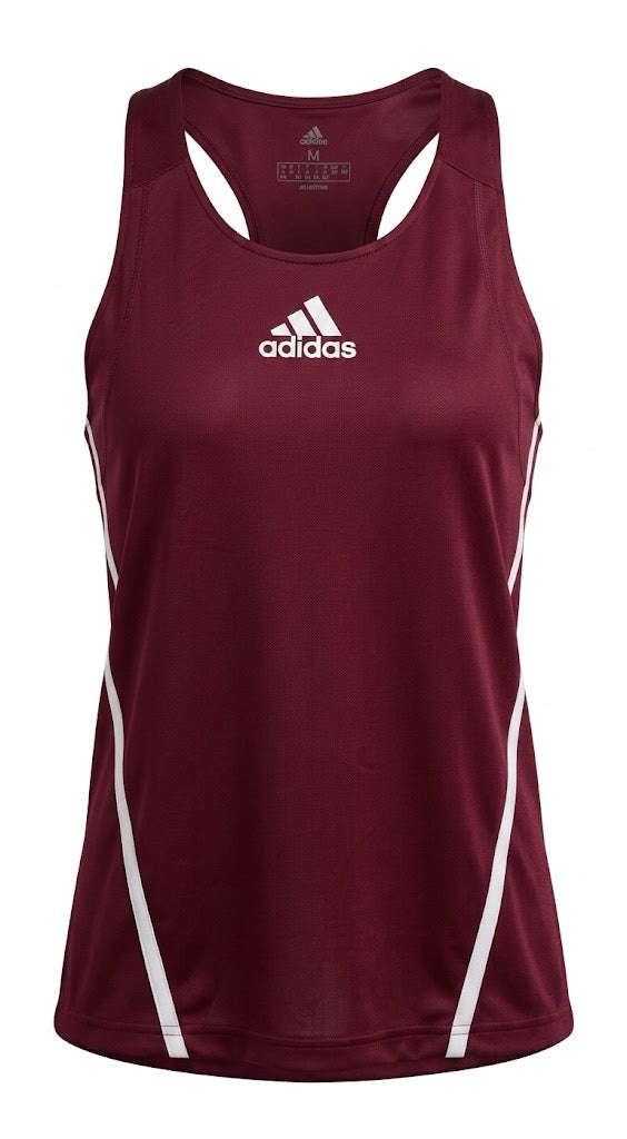 Adidas Own The Run 3-Stripes Singlet // Race Day - Burgundy